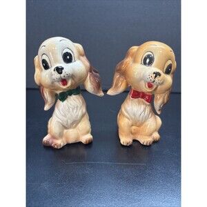 2 Vintage Dog Salt Shakers Cocker Spaniel